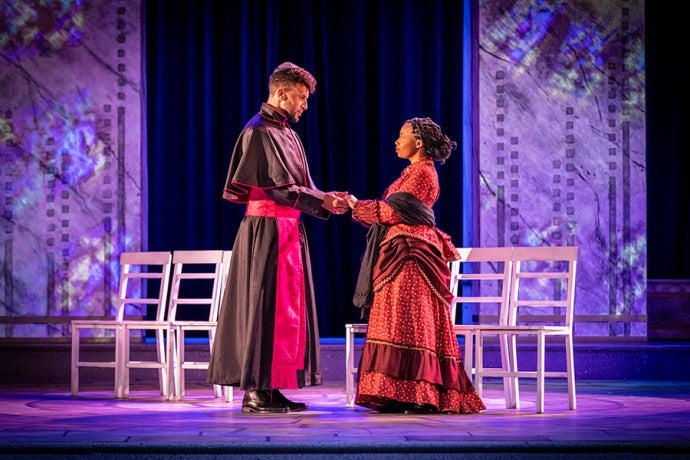 Sydney James Harcourt and Amber Cierra Merritt in Interlochen Arts Academy’s production of 'Edmonia.'