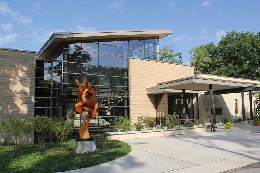 Dow Center for Visual Arts facility on a sunny day interlochen center for the arts